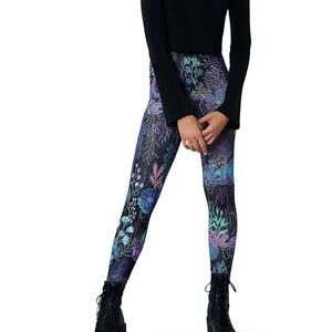 BlackMilk Neon Floral Coral Leggings - New w/Tags, Made in Australia